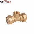 LB Guten top 3/4 * 3/4 ​​* 1/2 polegadas de latão compressão encaixe latão tee / encaixe de bronze